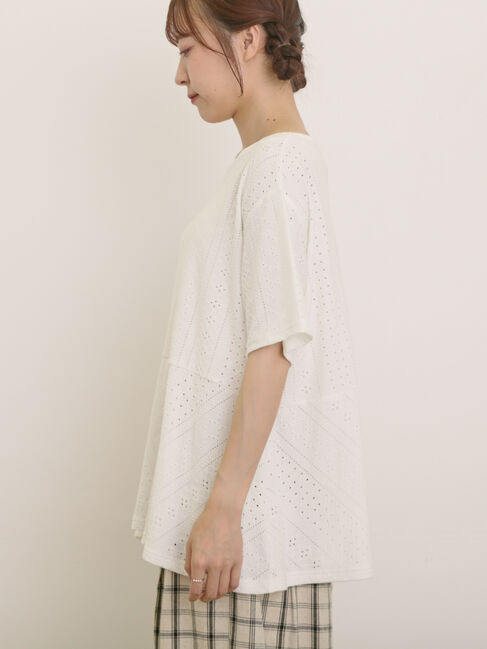 Samansa Mos2「アイレット切替フリルカットソー」|Tシャツ・カットソー|