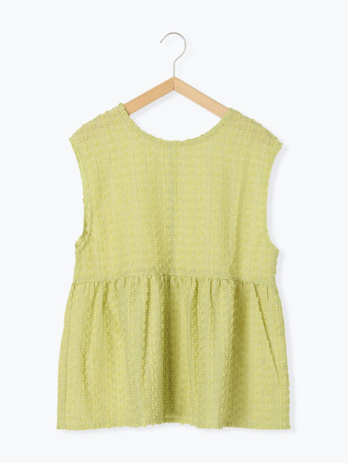 Samansa Mos2 blue「前後2wayジャカードペプラムノースリーブブラウス」|シャツ・ブラウス|