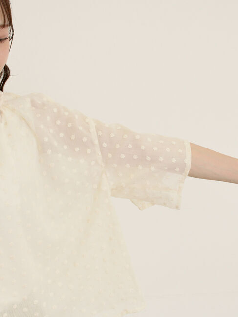 Samansa Mos2「シアー刺繍ブラウス」|シャツ・ブラウス|