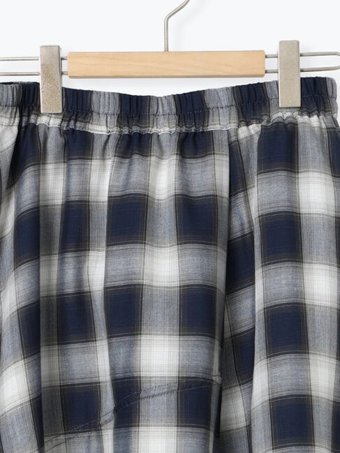 Samansa Mos2 blue「オンブレチェックドロストギャザースカート」|スカート|