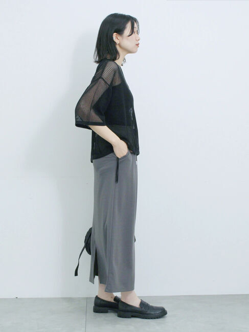 Samansa Mos2 blue「メッシュプルオーバー」|ニット・セーター|