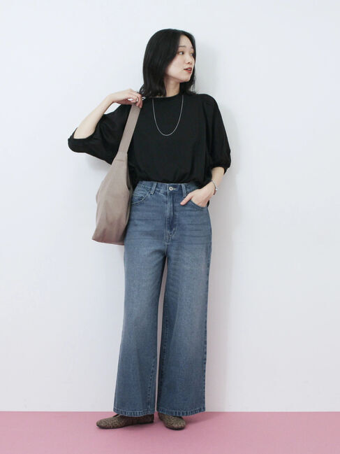 Samansa Mos2 blue「袖ボリュームTシャツ」|Tシャツ・カットソー|