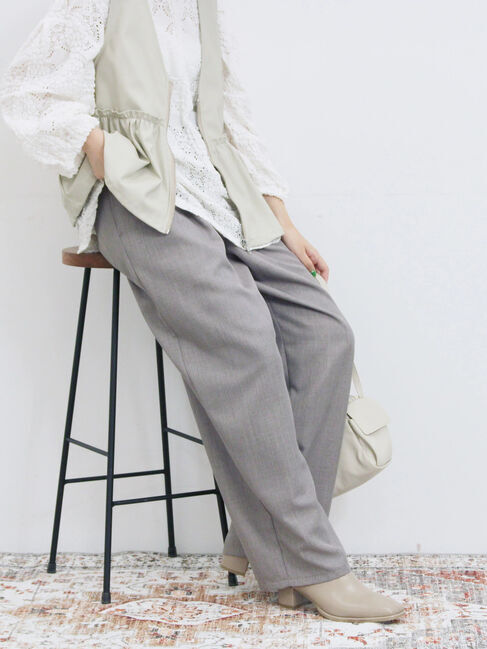 Samansa Mos2 blue「タックイージーパンツ」|その他|グレー