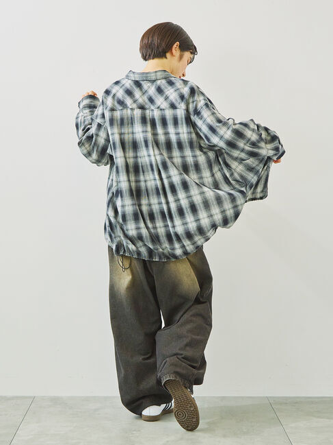 SM2「オンブレチェック裾ドロストシャツ」|シャツ・ブラウス|