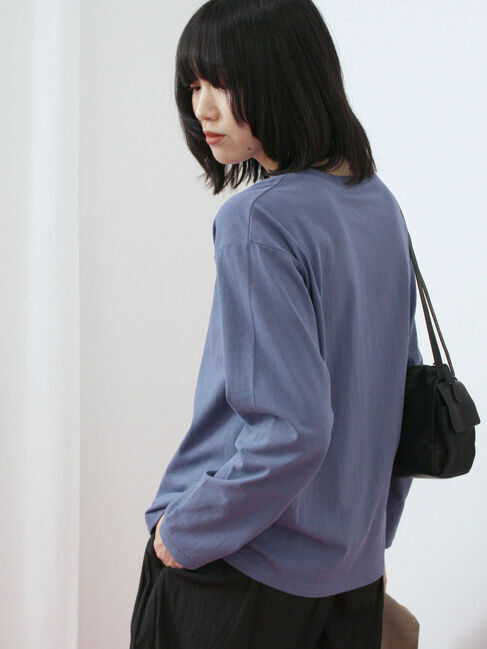 Samansa Mos2 blue「アソートプリントロンT」|Tシャツ・カットソー|