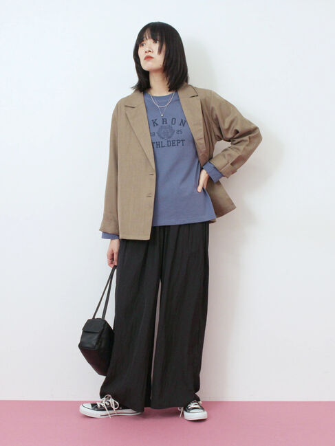 Samansa Mos2 blue「アソートプリントロンT」|Tシャツ・カットソー|