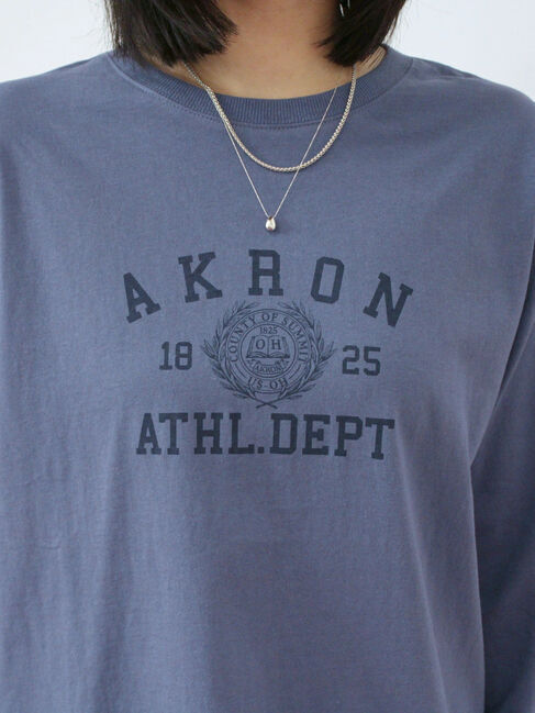 Samansa Mos2 blue「アソートプリントロンT」|Tシャツ・カットソー|