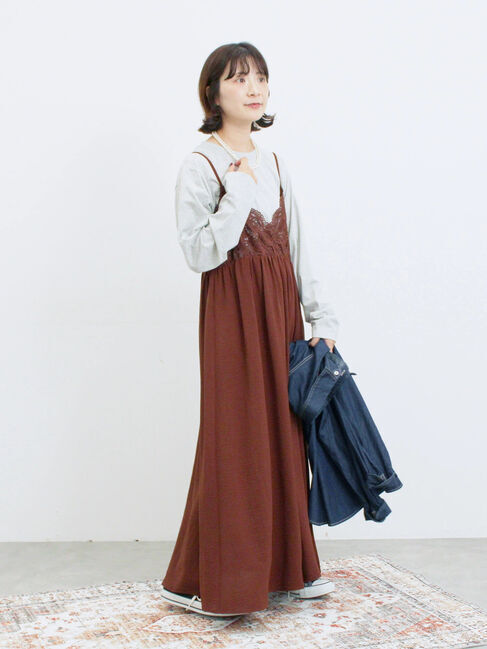 Samansa Mos2 blue「胸レースキャミワンピース」|ワンピース|