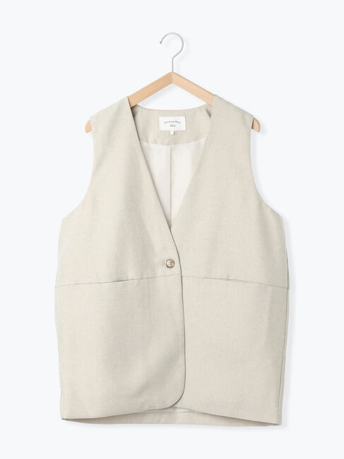 Samansa Mos2 blue「◎ノーカラージレ」|ダウンベスト・ベスト|