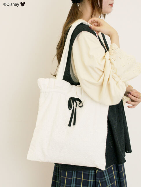 Samansa Mos2「【Disney】ミッキーマウス/レースバッグ」|その他|オフホワイト