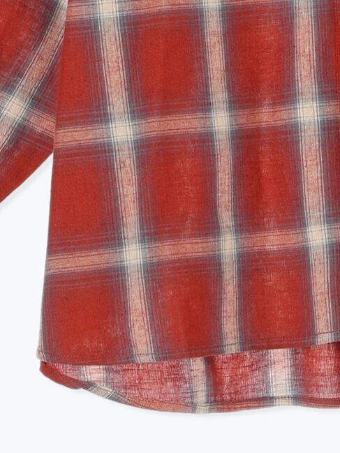 Samansa Mos2「袖口シャーリングチェックシャツ」|シャツ・ブラウス|