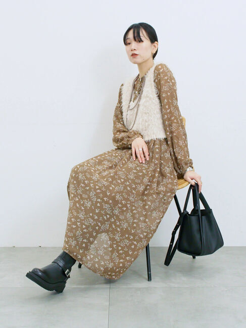 Samansa Mos2 blue「◎花柄ワンピース」|ワンピース|