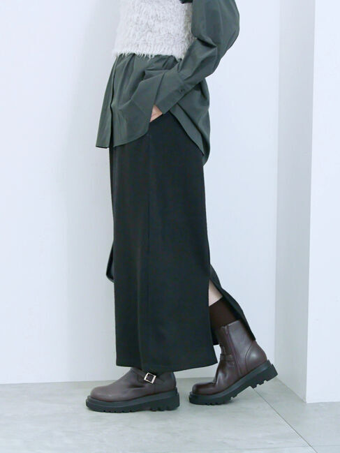 Samansa Mos2 blue「カットリブナロースカート」|スカート|