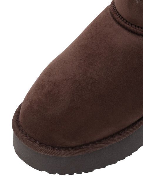 Samansa Mos2 blue「厚底ボアブーツ」|ショートブーツ|