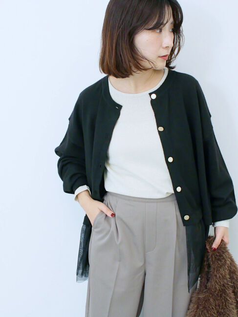 Samansa Mos2 blue「ラメリブプルオーバー」|Tシャツ・カットソー|