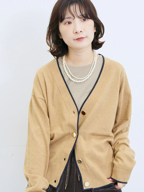 Samansa Mos2 blue「ラメリブプルオーバー」|Tシャツ・カットソー|