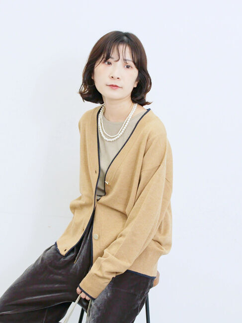 Samansa Mos2 blue「ラメリブプルオーバー」|Tシャツ・カットソー|