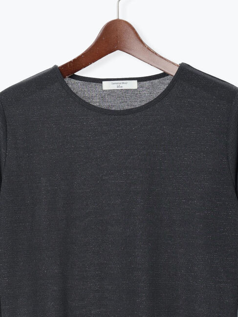 Samansa Mos2 blue「ラメリブプルオーバー」|Tシャツ・カットソー|