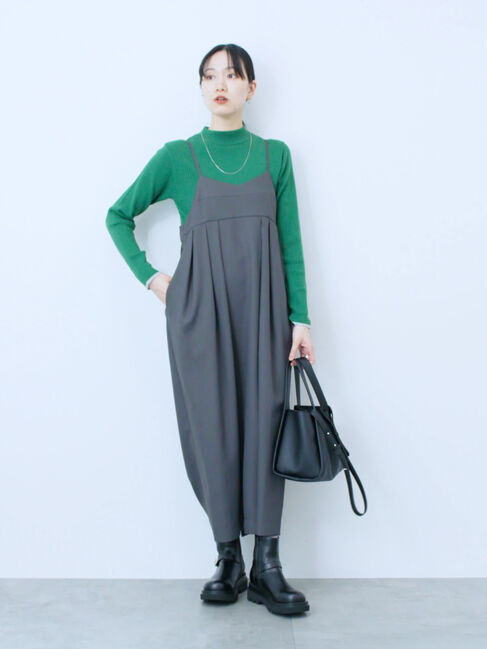 Samansa Mos2 blue「タック入りコクーンジャンスカ」|ワンピース|