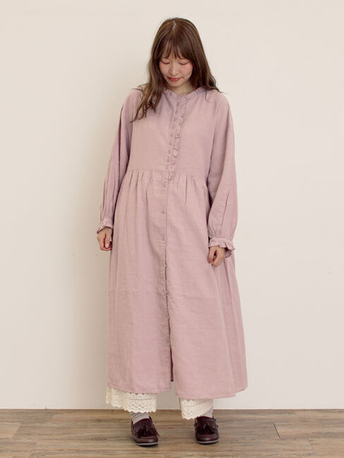 Samansa Mos2「【Cross&times;Linen】フリルワンピース《S/Mサイズ》」|ワンピース|ピンク