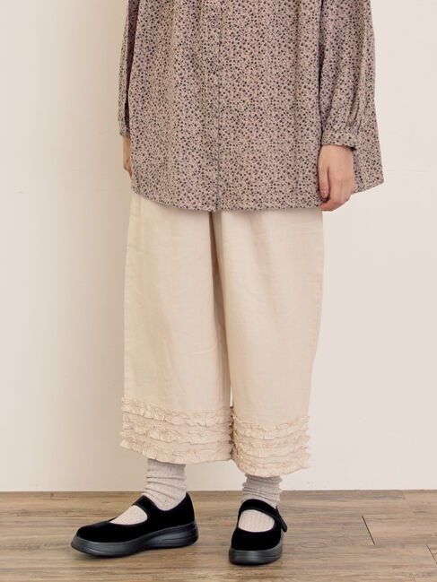 Samansa Mos2「【Cross&times;Linen】裾フリルパンツ」|その他|キナリ