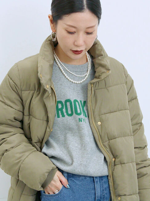 Samansa Mos2 blue「スタイルアップパデットコート」|その他|