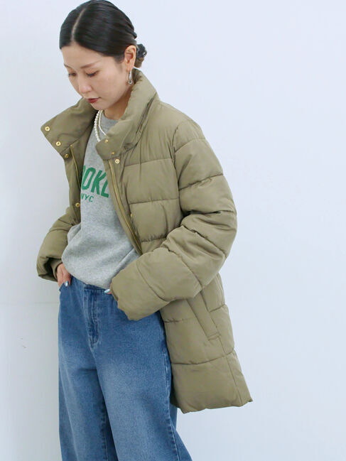 Samansa Mos2 blue「スタイルアップパデットコート」|その他|