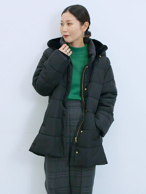 Samansa Mos2 blue「スタイルアップパデットコート」|その他|