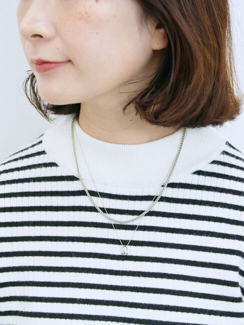 Samansa Mos2 blue「【Hug knit】リブハイネックプルオーバー」|ニット・セーター|