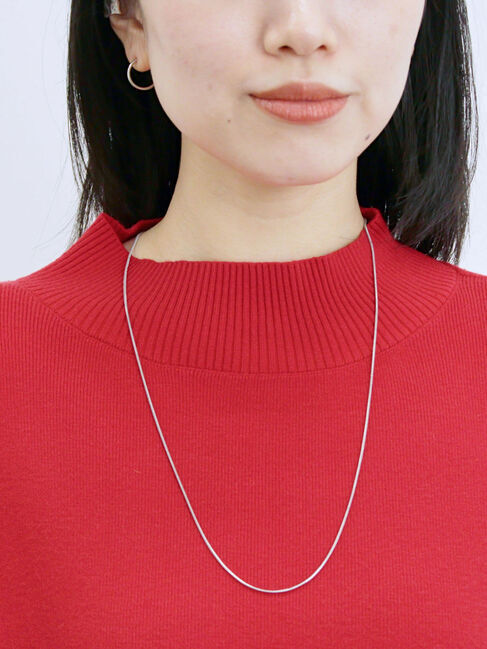 Samansa Mos2 blue「【Hug knit】袖ボリュームハイネックプルオーバー」|ニット・セーター|