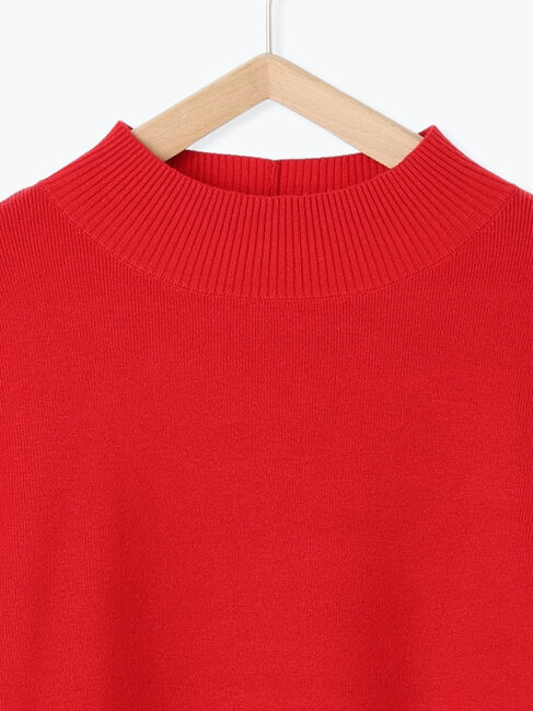 Samansa Mos2 blue「【Hug knit】袖ボリュームハイネックプルオーバー」|ニット・セーター|