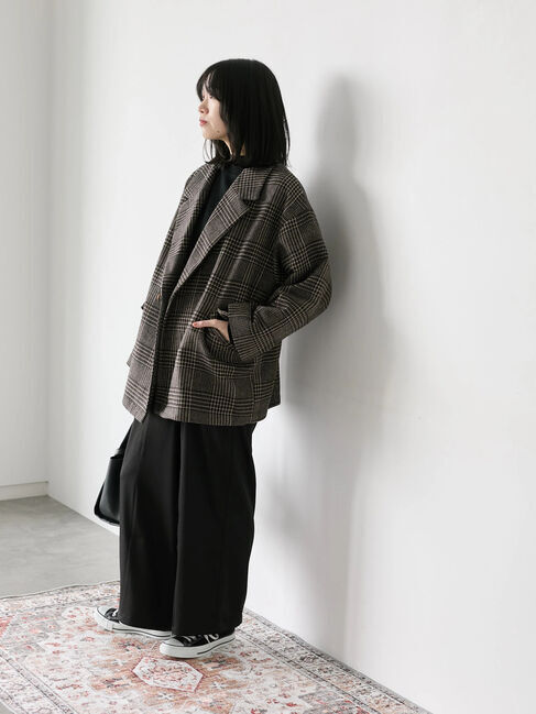 Samansa Mos2 blue「【Hug knit】袖ボリュームハイネックプルオーバー」|ニット・セーター|