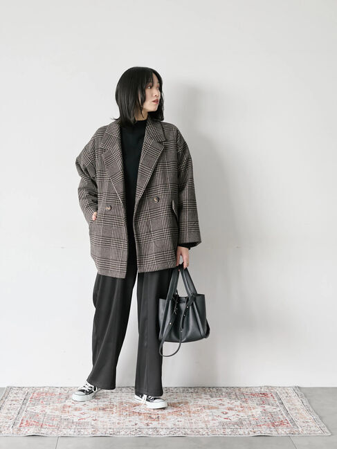 Samansa Mos2 blue「【Hug knit】袖ボリュームハイネックプルオーバー」|ニット・セーター|