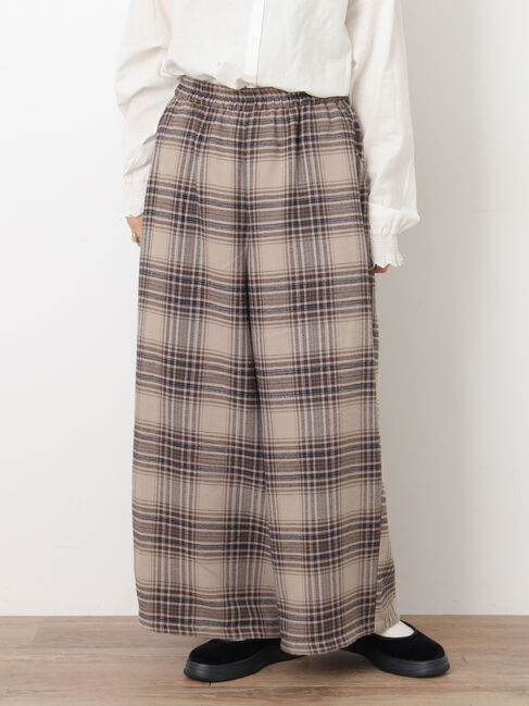 Samansa Mos2「【M/Lサイズ】チェック柄ワイドパンツ」|その他|