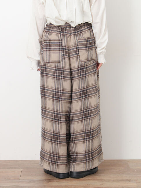 Samansa Mos2「【M/Lサイズ】チェック柄ワイドパンツ」|その他|