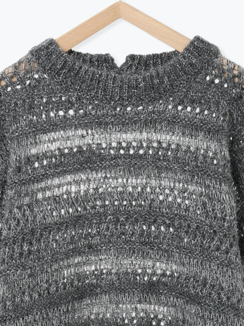 Samansa Mos2 blue「透かし柄ニットプルオーバー」|ニット・セーター|