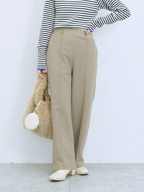 Samansa Mos2 blue「カットジョーゼット裏ボンディングパンツ」|その他|