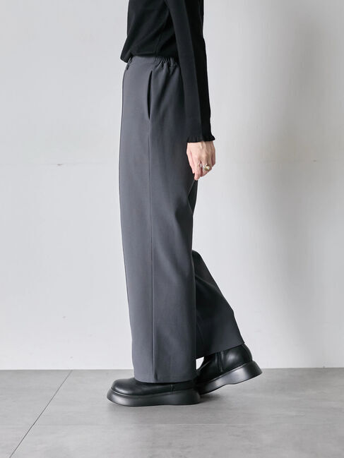 Samansa Mos2 blue「カットジョーゼット裏ボンディングパンツ」|その他|