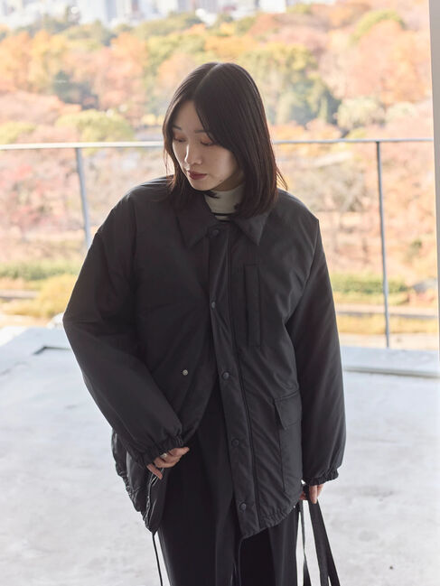 Samansa Mos2 blue「襟付中綿ブルゾン」|ブルゾン・スタジャン|