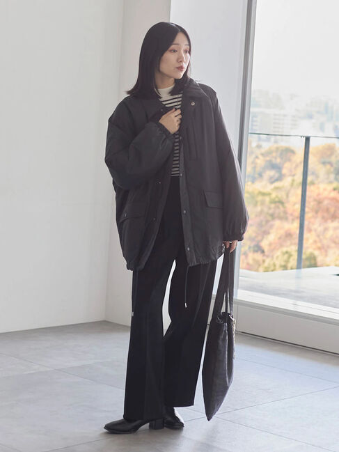 Samansa Mos2 blue「襟付中綿ブルゾン」|ブルゾン・スタジャン|