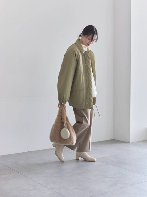 Samansa Mos2 blue「襟付中綿ブルゾン」|ブルゾン・スタジャン|