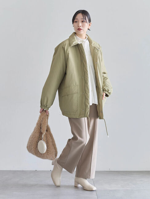 Samansa Mos2 blue「襟付中綿ブルゾン」|ブルゾン・スタジャン|