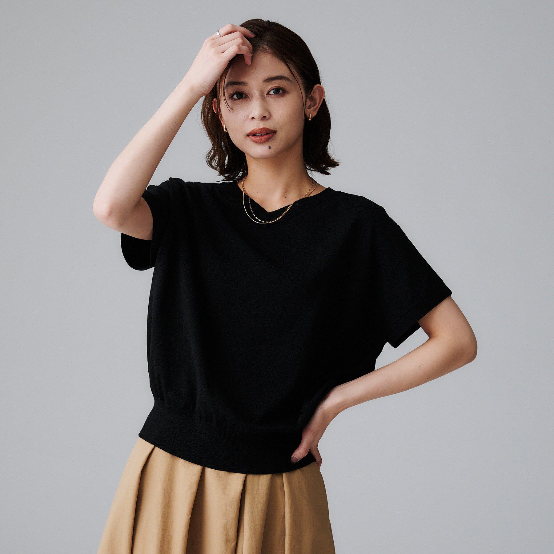 UNTITLED「【洗える/前後2WAY】ネックプルオーバーニット」|ニット・セーター|