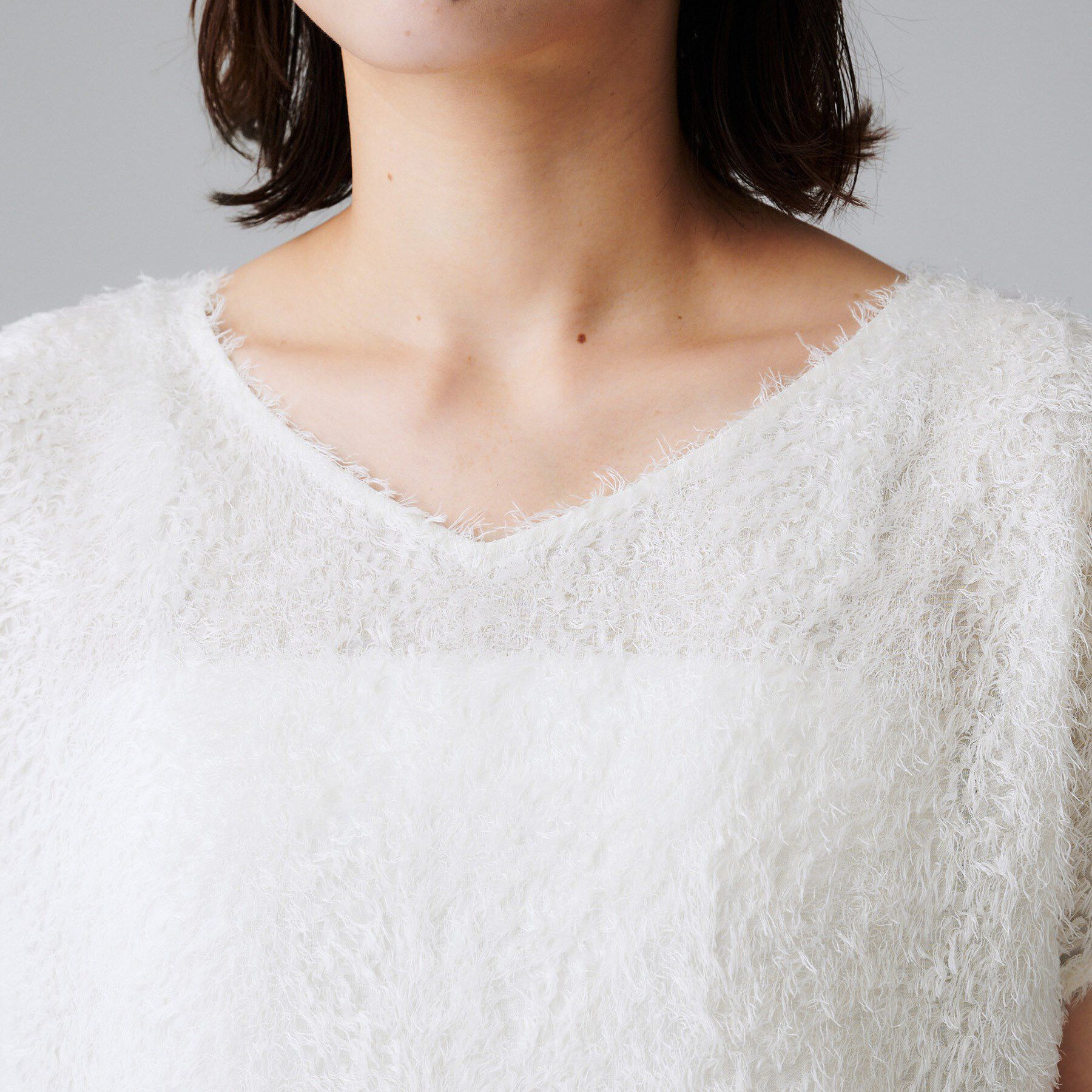 UNTITLED「【セットアップ可/洗える】フェザーフレンチスリーブブラウス」|シャツ・ブラウス|