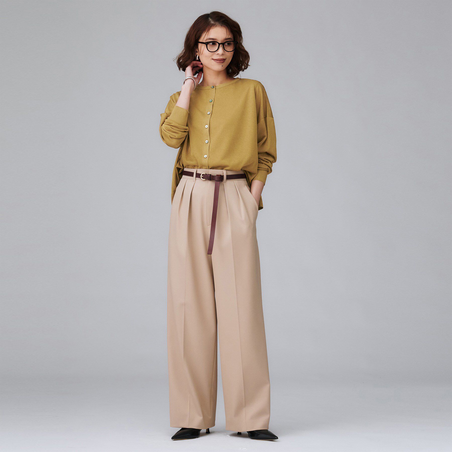 UNTITLED「【前後2WAY/アンサンブル可/ゆったり】シアーカーディガン」|カーディガン|