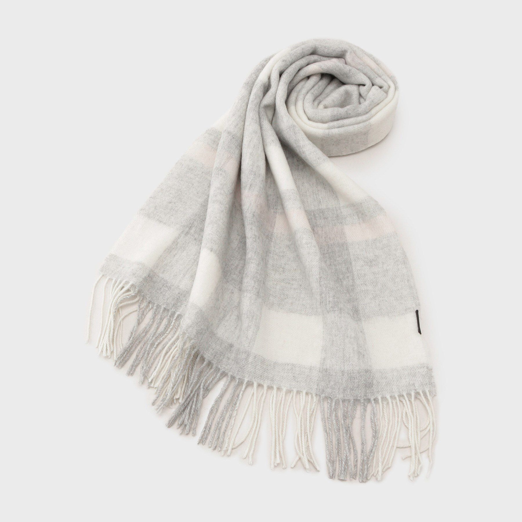 UNTITLED「【名品／定番人気】ウールチェックストール」|ストール|ライトグレー(211