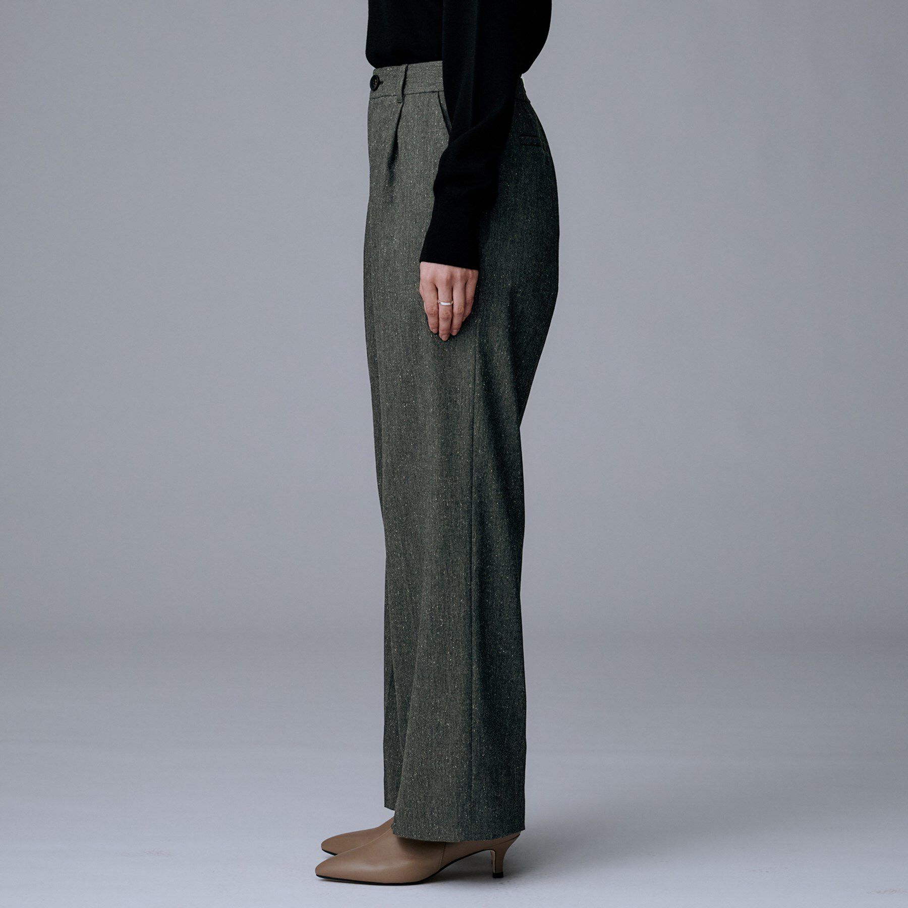 UNTITLED「【ワイド/後ろゴム/シーズンレス】シルクネップツイードパンツ」|その他|