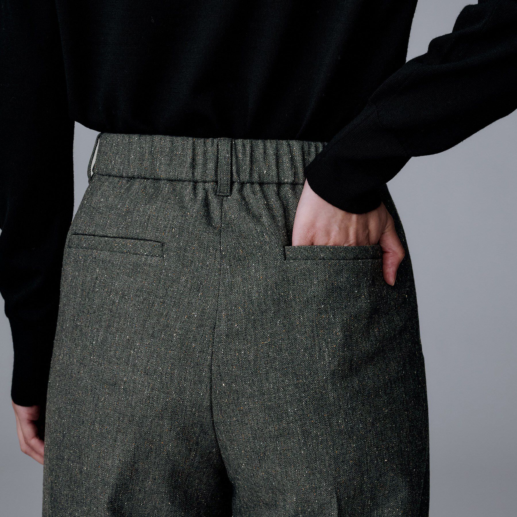 UNTITLED「【ワイド/後ろゴム/シーズンレス】シルクネップツイードパンツ」|その他|