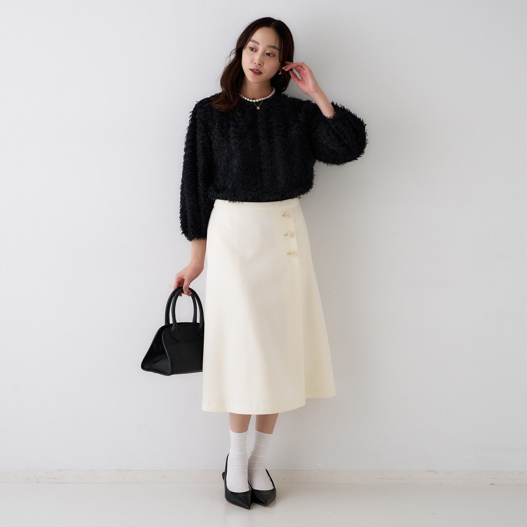 UNTITLED「【洗える/1枚で着映え】カットジャカードトップス」|シャツ・ブラウス|