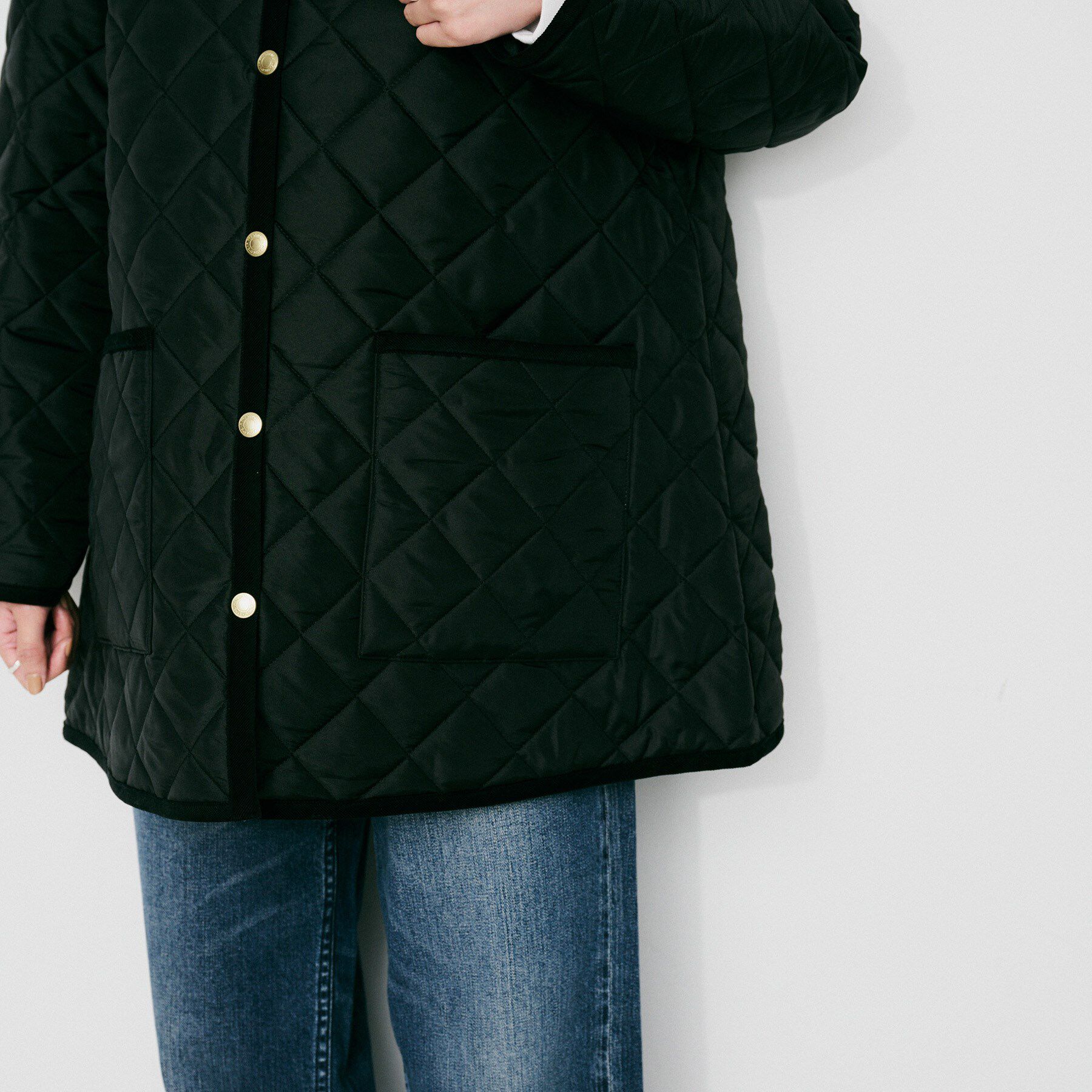 UNTITLED「【 TRADITIONAL WEATHERWEAR 】アークリー Aライン ミドルコート」|ノーカラーコート|